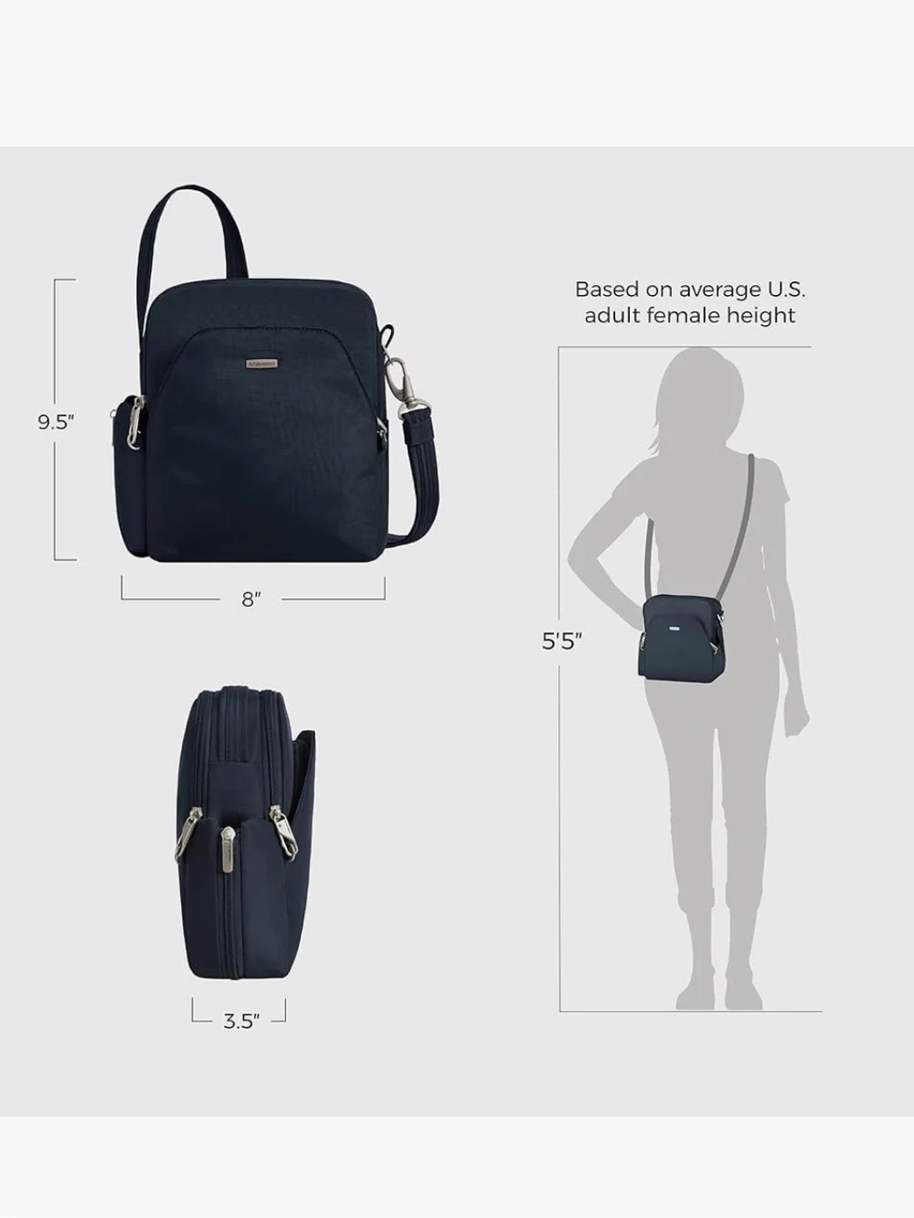 Travelon Anti-Theft Classic Travel Bag Blue Crossbody unisex